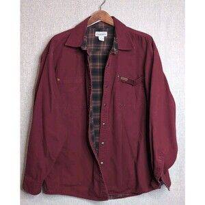 Carhartt Canvas Flannel Lined Shacket Shirt Jacket Mens Size Large Red S96DKR